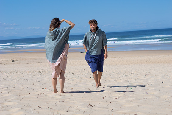 Poncho Surf, Bain et Plage - Homme - Blue Green